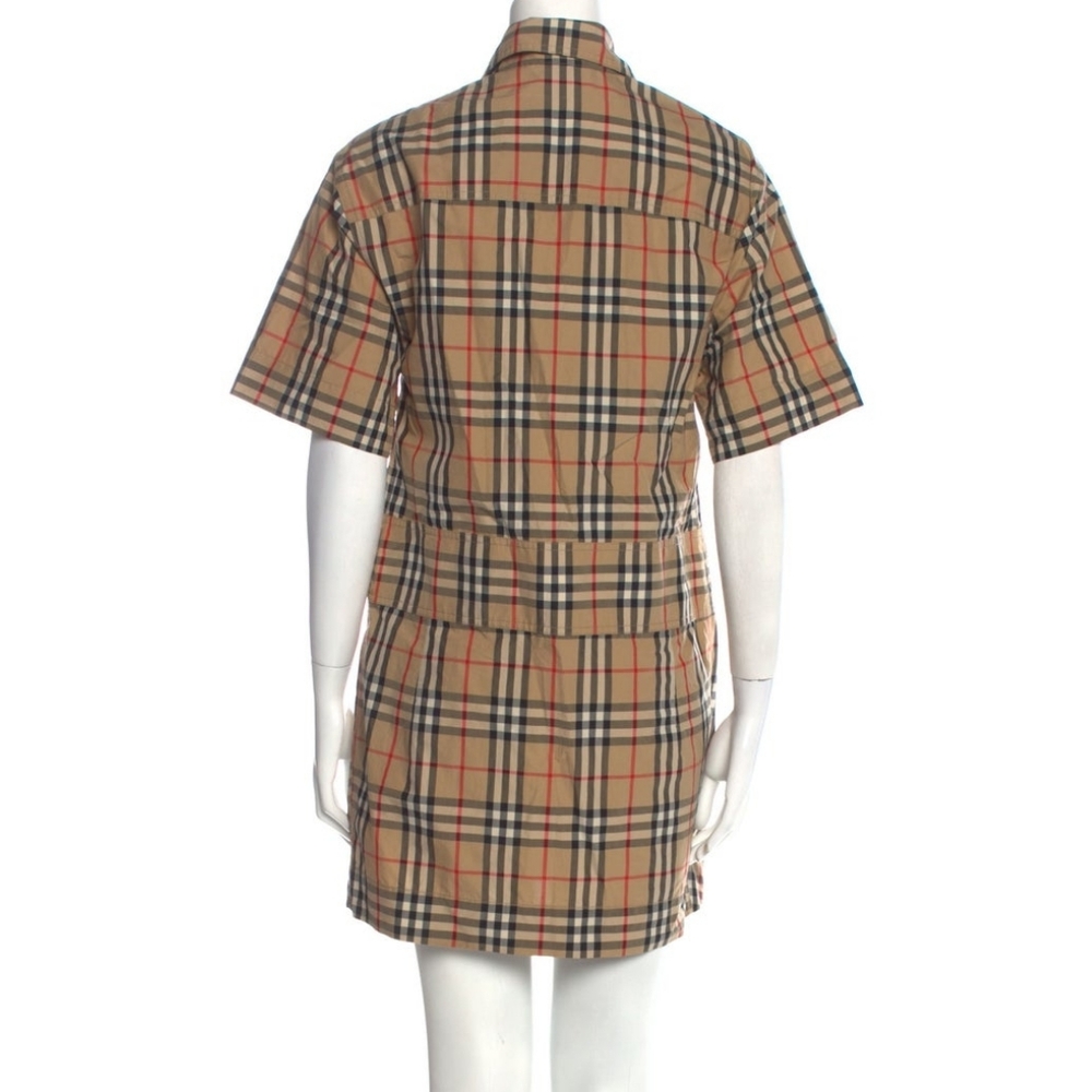 Burberry Beige Vintage Check Short Sleeve Shirt Dress - Picture 5 of 6